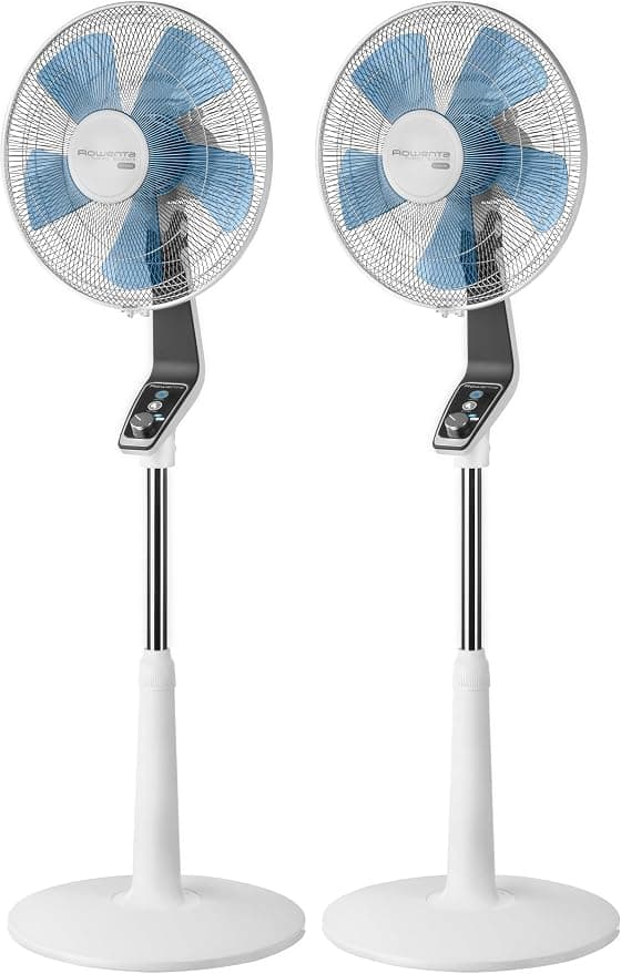 2 Rowenta Turbo Silence Ventilateur pied 40 cm, Puissant, Flux d’air 72 m3/min, 45 dB(A)